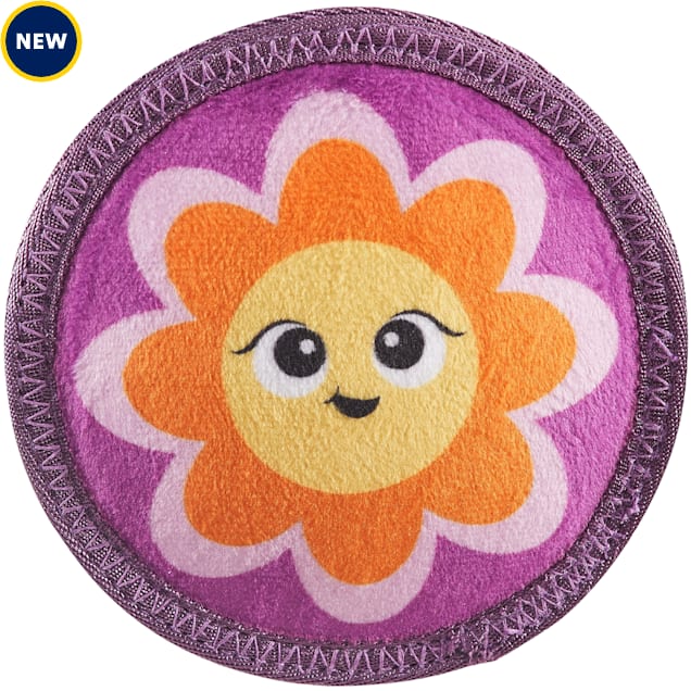Outward Hound Purple Flower with Two Tough Layers Durable Squeaky Dog Toy, Small - Carousel image #1