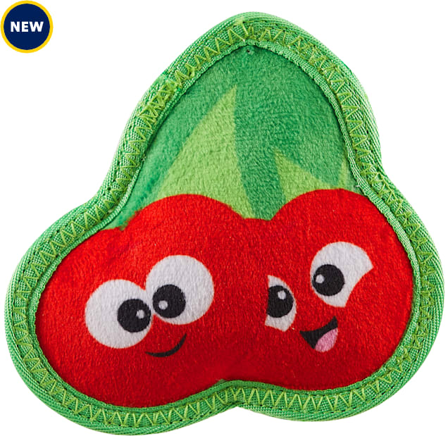 Outward Hound Red Cherries with Two Tough Layers Skinz Durable Squeaky Dog Toy, Small - Carousel image #1