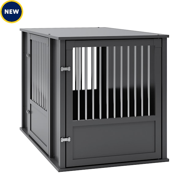 New Age Pet ECOFLEX Flexi Dog Crate with Flexible Door Placement, Black ...