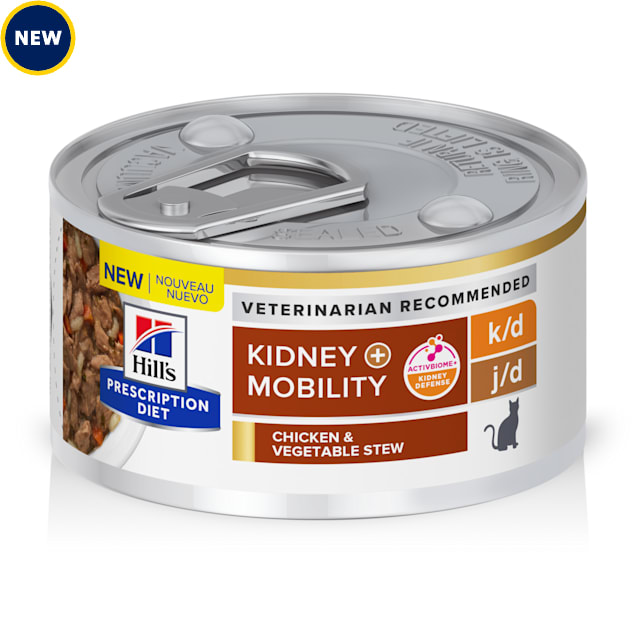 Hill's Prescription Diet k/d Kidney Care + Mobility Chicken & Vegetable Stew Wet Cat Food, 2.9 oz., Case of 24 - Carousel image #1