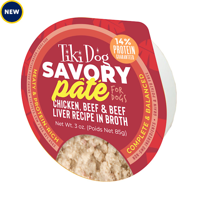Tiki Dog Savory Pate Chicken, Beef & Beef Liver Wet Dog Food, 3 oz., Case of 4 - Carousel image #1