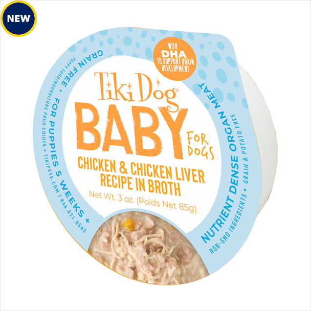 Tiki Dog Baby Whole Chicken & Chicken Liver Wet Dog Food, 3 oz., Case of 4 - Carousel image #1