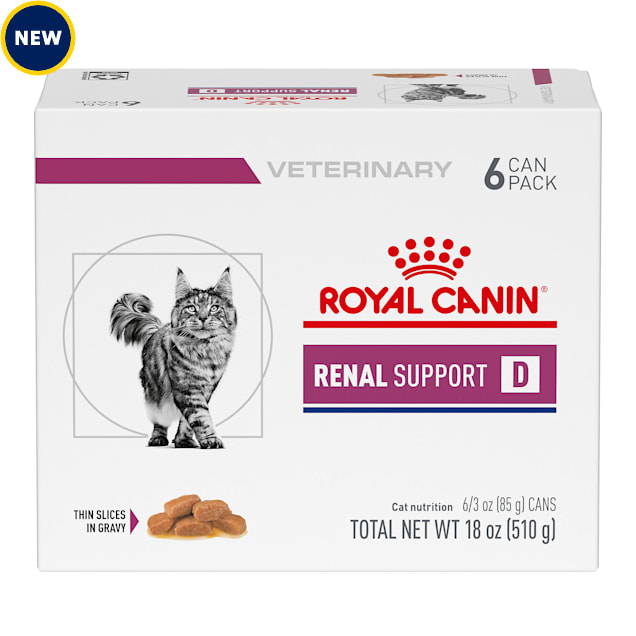 Royal Canin Veterinary Diet VDF Renal Support D Thin Slices in Gravy Can Cat Food Multipack, 3 oz., Count of 6 - Carousel image #1