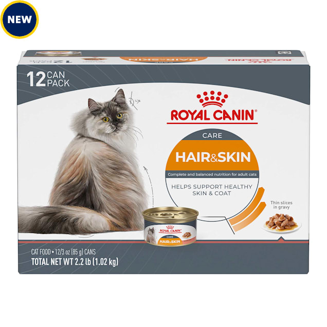 Royal Canin Feline Care Nutrition Hair & Skin Care Thin Slices in Gravy Wet Cat Food Multipack, 3 oz., Count of 12 - Carousel image #1
