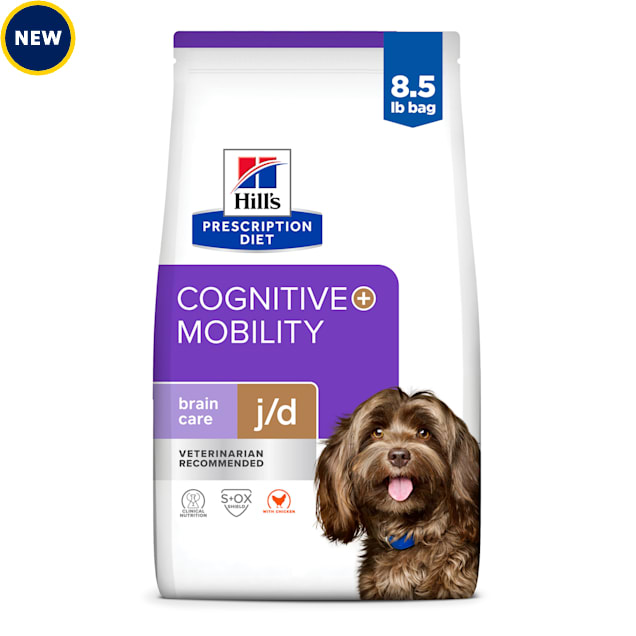 Hill's Prescription Diet Brain Care + j/d Joint Care Chicken Dry Dog Food, 8.5 lbs. - Carousel image #1