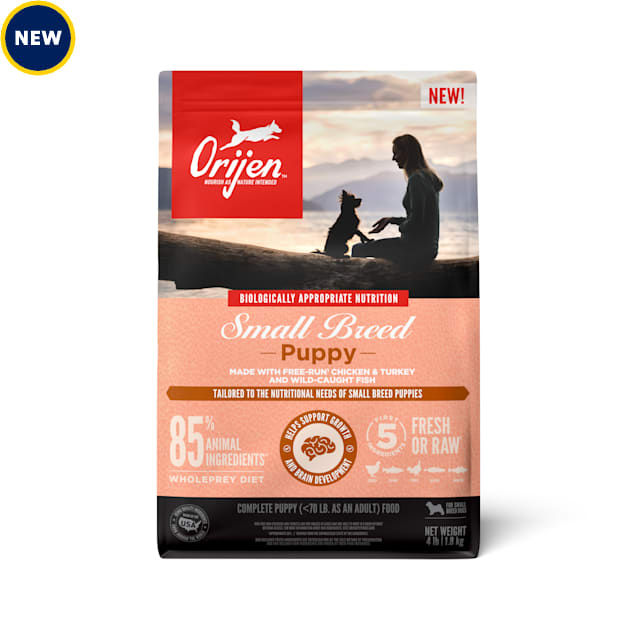 ORIJEN Grain Free High Protein Fresh & Raw Animal Ingredients for Small Breed Puppy Dry Dog Food, 4 lbs. - Carousel image #1