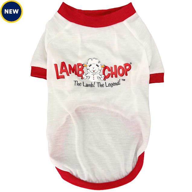 Multipet Internatonal Classic Lamb Chop Ringer Dog Tee, White, X-Small - Carousel image #1