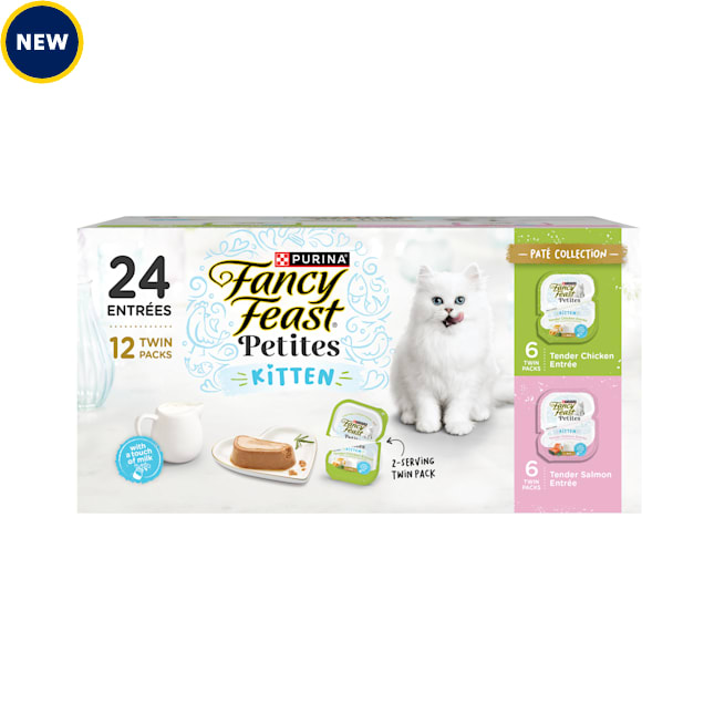 Purina Fancy Feast Petites Kitten Tender Pate Gourmet Wet Kitten Food Variety Pack, 2.8 oz., Count of 12 - Carousel image #1