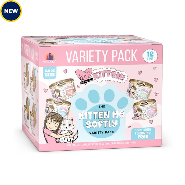 B.F.F. Kitten Me Softly Variety Pack Wet Cat Food, 2.8 oz., Count of 12 - Carousel image #1