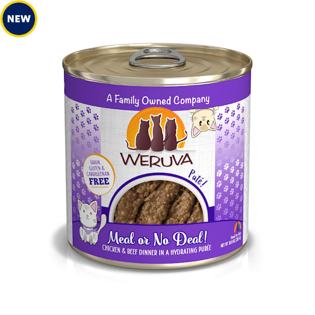 Weruva Pate Meal or No Deal! Chicken & Beef in a Hydrating Puree Wet Cat Food, 10 oz., Case of 12 - Carousel image #1