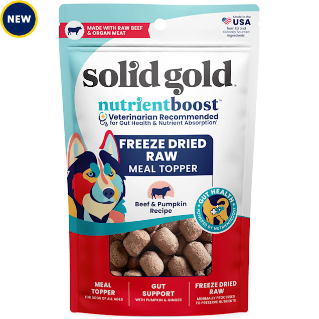 Solid Gold Beef & Pumpkin Freeze Dried Gut Health Dog Food, 12.5 oz. - Carousel image #1