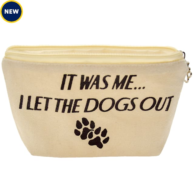 Zanden I Let The Dogs Out Natural Zip Pouch - Carousel image #1