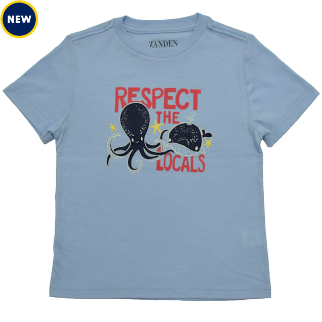 Zanden Respect The Locals Youth Unisex Tee, X-Small, Blue - Carousel image #1