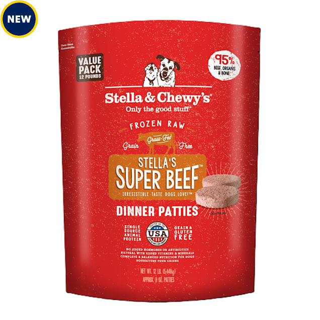 Stella & Chewy's Frozen Stella's Super Beef Patties Dog Food, 12 lbs. - Carousel image #1