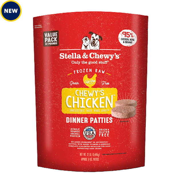 Stella & Chewy's Frozen Chewy's Chicken Patties Dog Food, 12 lbs. - Carousel image #1