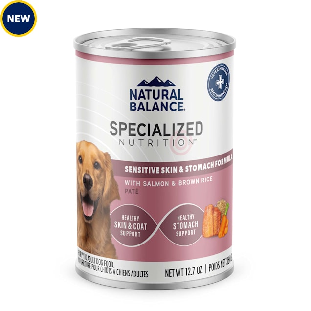 Natural Balance Specialized Nutrition Sensitive Skin & Stomach with Salmon & Brown Rice Wet Dog Food, 12.7 oz., Case of 12 - Carousel image #1