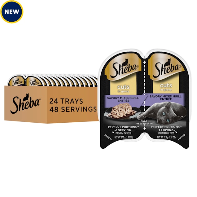 Sheba Perfect Portions Cat Food Cuts in Gravy Mixed Grill Entree, 2.64 oz., Case of 24 - Carousel image #1