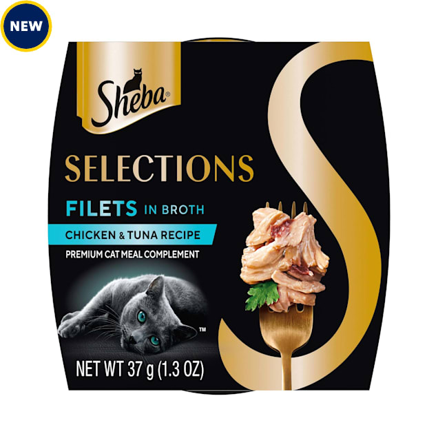 Sheba Selections Filets in Broth Cat Meal Complement Chicken & Tuna Recipe, 1.3 oz., Case of 12 - Carousel image #1