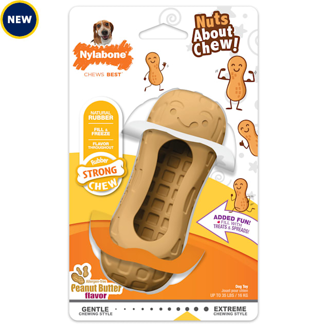 Nylabone Strong Chew Fillable Peanut Dog Toy, Medium - Carousel image #1
