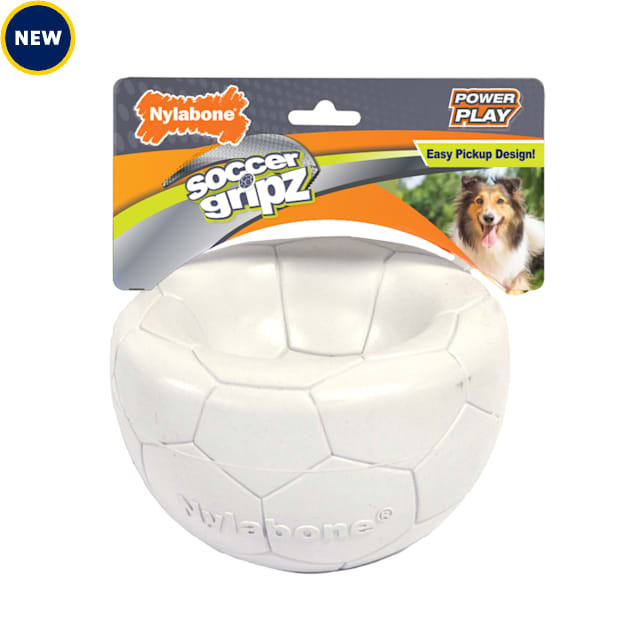 Nylabone Power Play Gripz Dog Soccer Ball Dog Toy, Medium - Carousel image #1