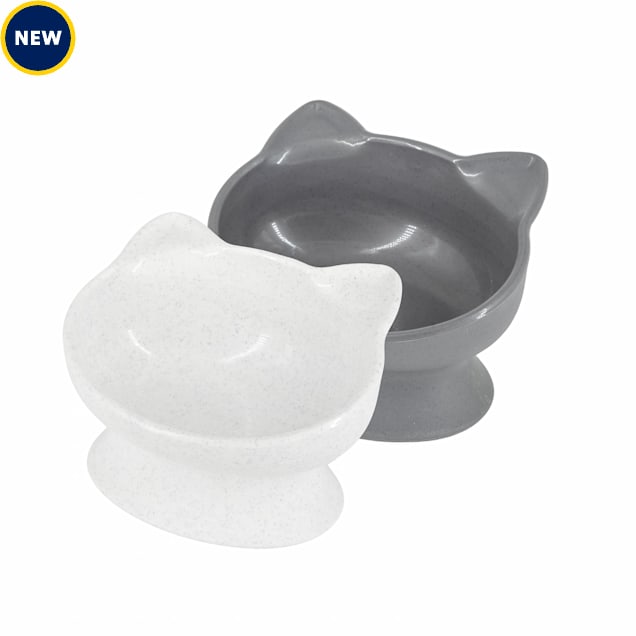 Kitty City Raised Cat Bowl, Small, Pack of 2 - Carousel image #1