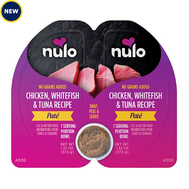 Nulo Grain-Free Chicken, Whitefish, & Tuna Recipe Split Cup Pate Cat & Kitten Food, 2.6 oz., Case of 10 - Carousel image #1