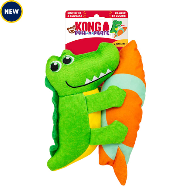 KONG Pull-A-Partz Pals Gator Dog Toy, Medium - Carousel image #1