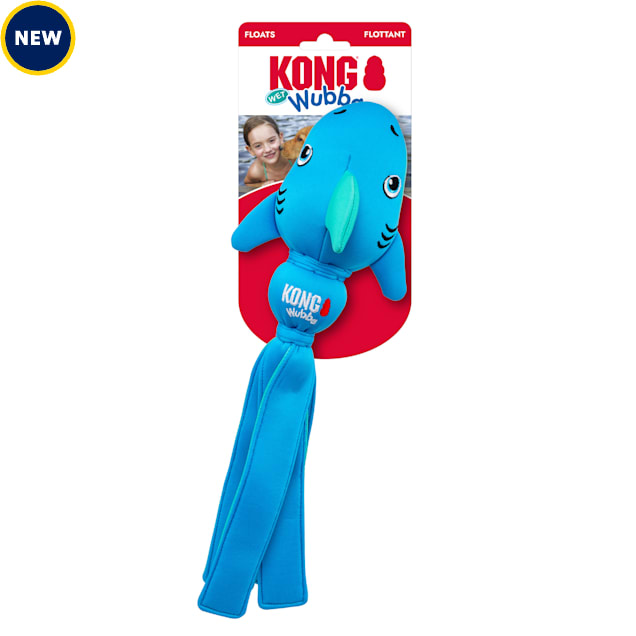 KONG Wubba Wet Shark Dog Toy, Large - Carousel image #1