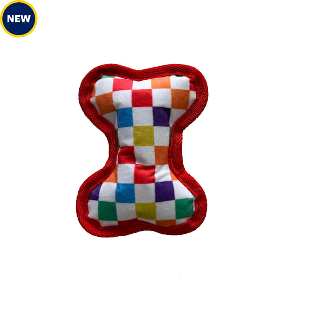 Bark-A-Boo Tough Stuffed Bone Dog Toy, 6", Small - Carousel image #1