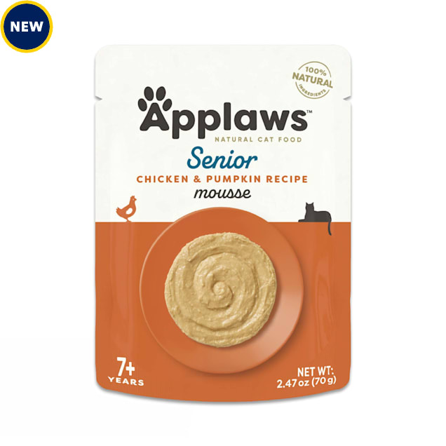 Applaws Natural Senior Chicken & Pumpkin Recipe Mousse Wet Cat Food, 2.47 oz., Case of 12 - Carousel image #1