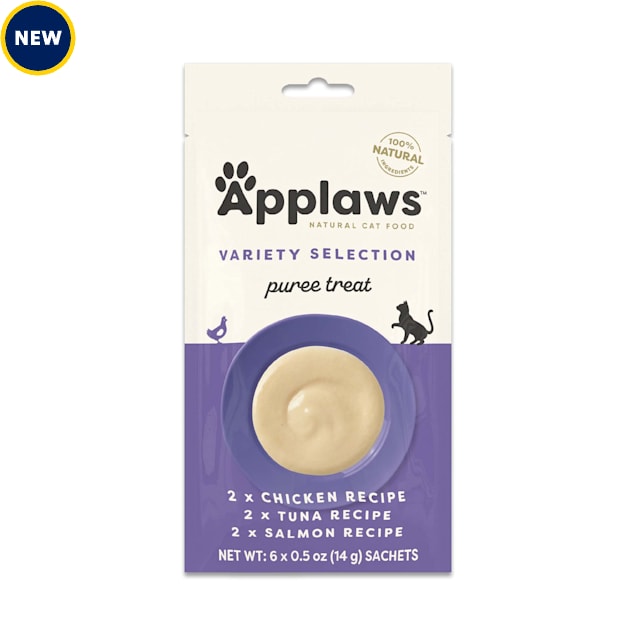 Applaws Natural Puree Selection Wet Cat Food Variety Pack, 0.5 oz., Count of 6 - Carousel image #1