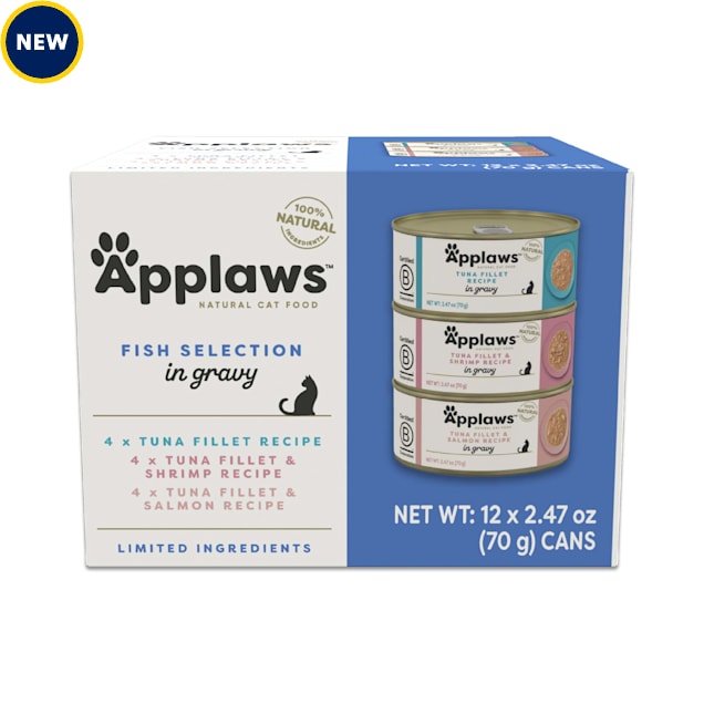 Applaws Natural Variety of Flavors in Gravy Wet Cat Food Variety Pack, 2.47 oz., Count of 12 - Carousel image #1