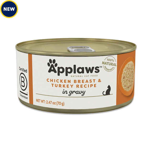 Applaws Chicken Breast & Turkey Recipe Gravy Wet Cat Food, 2.27 oz., Case of 24 - Carousel image #1