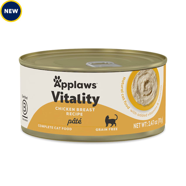 Applaws Vitality Natural Chicken Breast Pate Recipe Wet Cat Food, 2.47 oz., Case of 24 - Carousel image #1