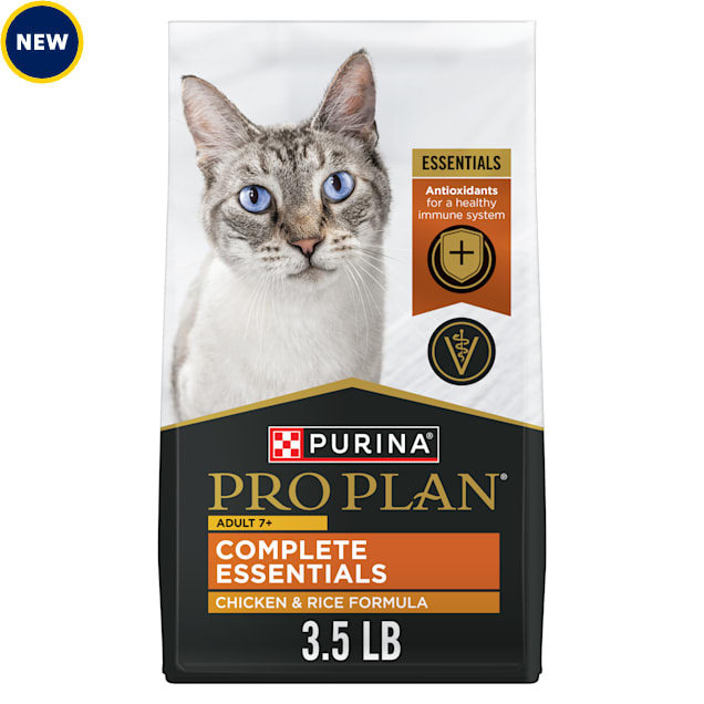 Purina Pro Plan 7+ Complete Essentials Chicken and Rice Formula Dry Senior Cat Food, 3.5 lbs. - Carousel image #1