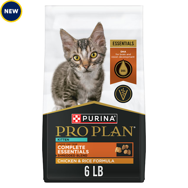 Purina Pro Plan Complete Essentials Shredded Blend Chicken and Rice Formula Dry Kitten Food, 6 lbs. - Carousel image #1