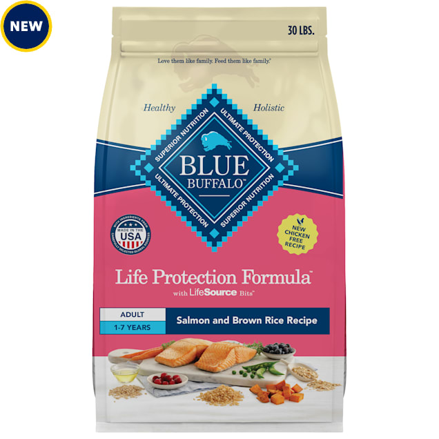 Blue Buffalo Life Protection Formula Made with Natural Ingredients, Salmon & Brown Rice Recipe Adult Dry Dog Food, 30 lbs. - Carousel image #1