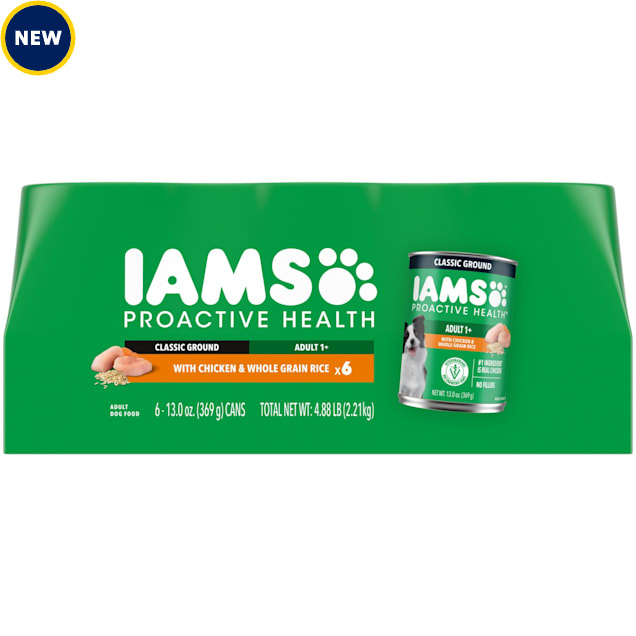 Iams ProActive Health Classic Ground with Chicken and Whole Grain Rice Adult Wet Dog Food, 13 oz., Count of 6 - Carousel image #1