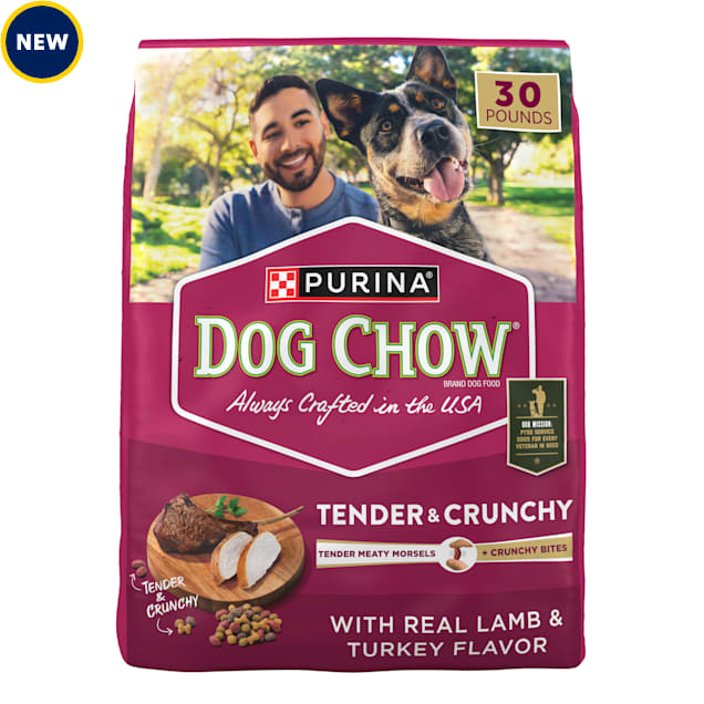 Purina Dog Chow Tender and Crunchy with Real Lamb and Turkey Flavor Adult Dry Dog Food, 30 lbs. - Carousel image #1