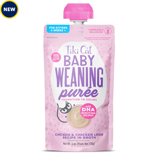Tiki Cat Baby Chicken Weaning Puree Wet Cat Food, 6 oz., Case of 6 - Carousel image #1