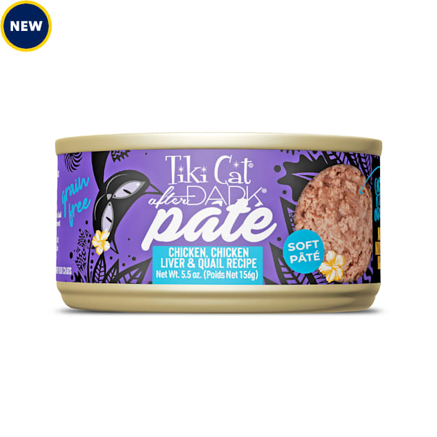 Tiki Cat After Dark Chicken Liver & Quail Recipe Soft Pate Wet Cat Food, 5.5 oz. - Carousel image #1