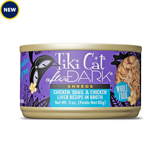 Tiki Cat After Dark Quail & Chicken Liver Shreds Wet Cat Food, 3 oz., Case of 12 - Carousel image #1