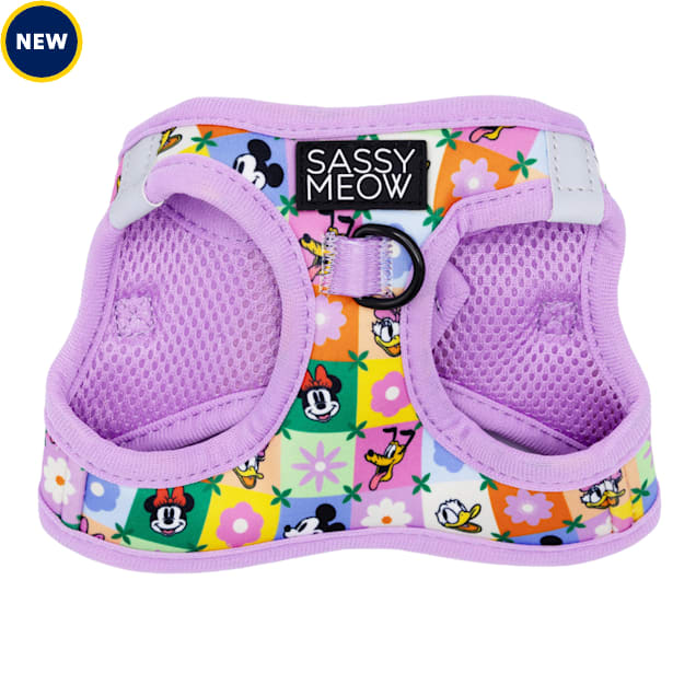 Sassy Meow Cat Harness, Mickey & Friends Floral, X-Small - Carousel image #1