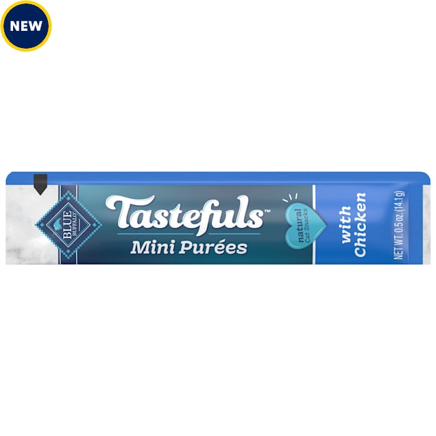 Blue Buffalo Tastefuls Mini Purees Chicken Adult Cat Natural Single-Serving Snack, 0.5 oz. - Carousel image #1