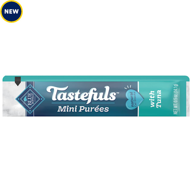 Blue Buffalo Tastefuls Mini Purees Tuna Adult Cat Natural Single-Serving Snack, 0.5 oz. - Carousel image #1