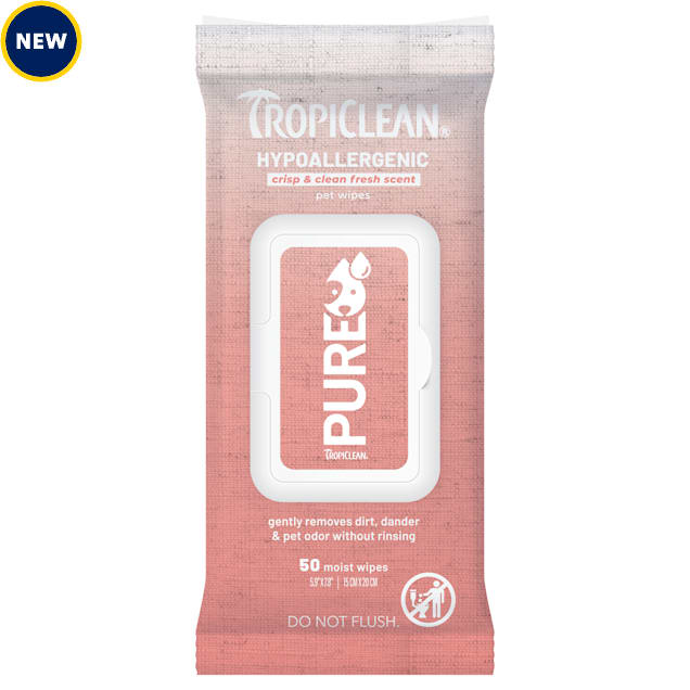 TropiClean PURE Hypoallergenic Wipes, Count of 50 - Carousel image #1