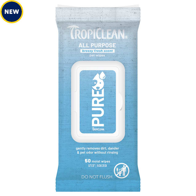 TropiClean PURE All Purpose Wipes, Count of 50 - Carousel image #1