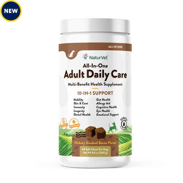 NaturVet All-In-One Adult Daily Care Multi-Benefit Soft Chew Supplements with 10-in-1 Support, 8.4 oz., Count of 60 - Carousel image #1