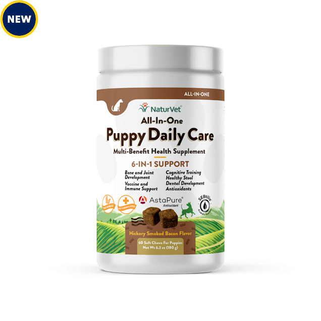NaturVet All-In-One Puppy Daily Care Multi-Benefit Soft Chew Supplements with 6-in-1 Support, 6.3 oz., Count of 60 - Carousel image #1