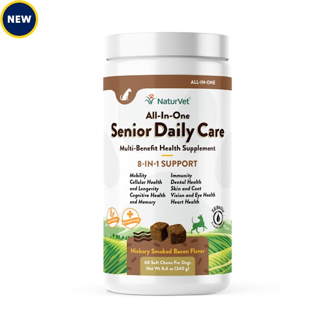 NaturVet All-In-One Senior Daily Care Multi-Benefit Soft Chew Supplements with 8-in-1 Support, 8.4 oz., Count of 60 - Carousel image #1